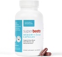 Humann SuperBeets Memory & Focus Brain Supplement kapsler - Mental Alerness - Klinisk Studerede Nootropics, Resveratrol Plus Beet Root Powder, Sukkerfri, 60 Greve