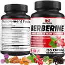 Berberine HCl, 150 kapsler - Plus Ceylon kanel, gurkemeje, Milk Thistle, Artiskoke, Black Pepper, Berberine HCI rodpiller - immunsystem