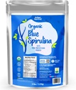 Ellie 's Best Organic Blue Spirulina Powder Superfood Supplement - Odorless - 3LB Bulk - Vegan, Non GMO, Gluten- Free, Dairy- Free, Brilliant Blue Food Coloring - Pure Water Extraded
