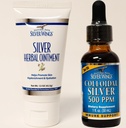 Natural Path Silver Wings Kosttilskud - Kolloid Sølv 500 ppm (1 oz / 30 ml) Immunstøtte Plus Herbal Salve 250 ppm (1,5 oz)
