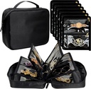 Rejser Smykker Organizer sag, Smykker tasker til at rejse, Smykker Binder med 24 Pcs Clear Zipper Velvet Pouches til lagring øreringe, ringe, halskæde, armbånd, Watch (sort)