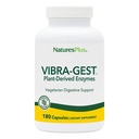 Natures Plus Vibra- Gest - 180 kapsler - Vegetarisk fordøjelsesstøtte tillæg med Probiotika, levende frugt & vegetabilske enzymer - Naturlige levende kulturer - 180 Servere