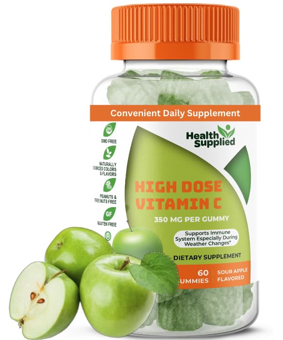 Sur æble smag C-vitamin Gummies Mega dosis - 1050 mg C-vitamin - øger immunsystemet og understøtter hjertets sundhed - god smag og nem at synke