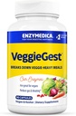 Enzymedica, VeggieGest, fordøjelsesenzymer, Understøtter lejlighedsvis Gas & Bloating Relief fra High Fiber Meals, for Vegan & Vegetar Diets, Enzyme Blend for fordøjelsessygdomme, 90 Greve