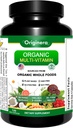 Organic Whole Foods Supplement, Multi- Vitamin: immun, hjerne & hjerte Support 124; med Prebiotics og Postbiotics Gluten & Soy Free - 120 Plant- Sourced Kapsler