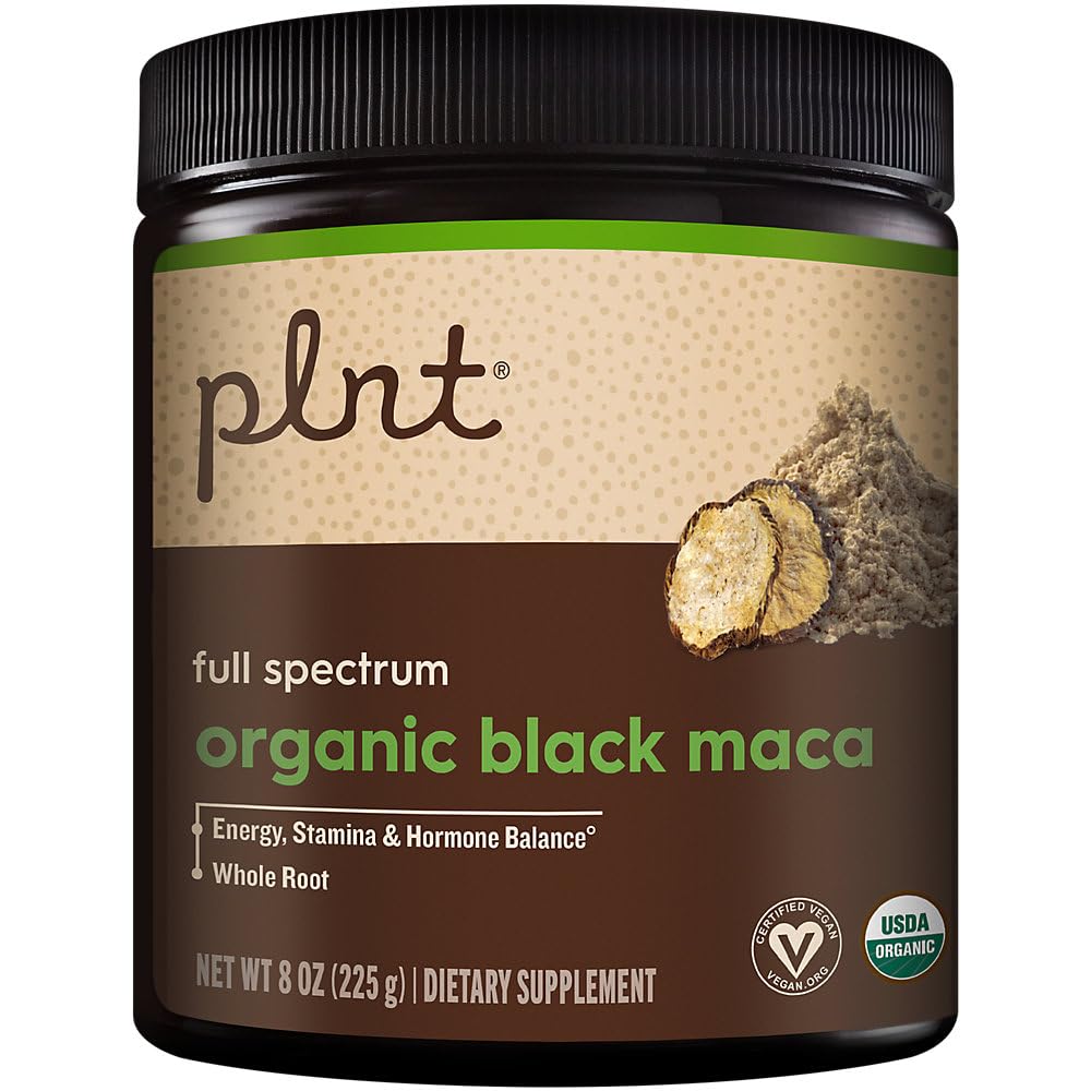 Organic Black Maca Powder Fuld Spectrum - Understøtter energi, Stamina, & Hormone Balance (8 oz. / 45 Servere)