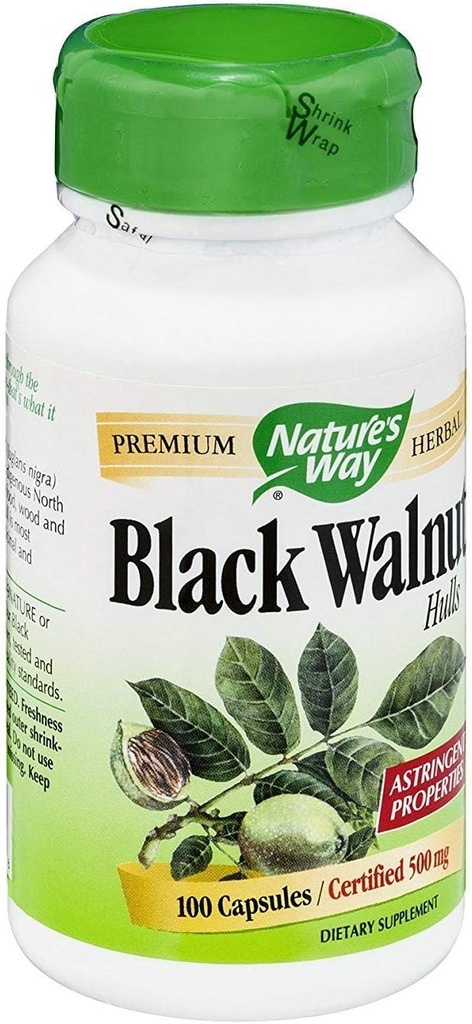 Nature 's Way, Black Walnut Hulls, 500 Mg Kapsler, 100 Greve