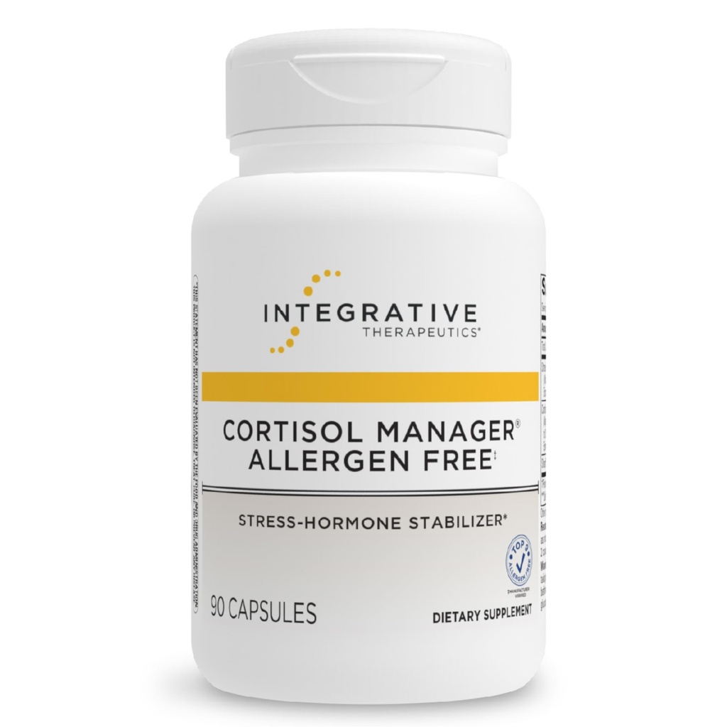 Integrative Therapeutics Cortisol Manager Allergen Free - Adrenal Health Support for Sund Stress Response * - Vegan, non-Dairy & Gluten- Free - 90 Kapsler (45 Servere)
