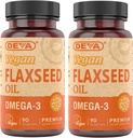 DEVA Organic Vegan Vitamin Lex Seed Oil - Rich in Omega-3, Cold- Pressed & Uraffineret - 90 Kapsler, 2- Pack