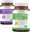 Adrenal & St. John 's Wort (4- måned Supply) Mood Harmony Pack - Adrenal Support med L- Tyrosin (120 kapsler) & St. John' s Wort med Powerfil 900mcg Hypericin 500mg per kapsel (120 kapsler)
