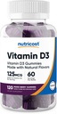 Nutricost Vitamin D3 Gummies 5000 IE (125mcg), 120 Gummies - blandet berry smag, 60 Servering