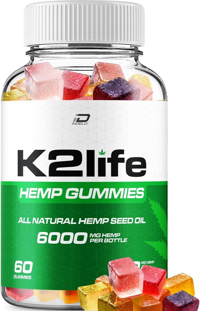 K2Life Hamp Gummies - med Hamp Seed Extract K2 Life Hamp Gummies Tinnitus Herbal Support, Sundhed og Wellness Support, All Natural K2Life Hamp Gummies Advanced Formel (1 pakke - 60 Gummies)