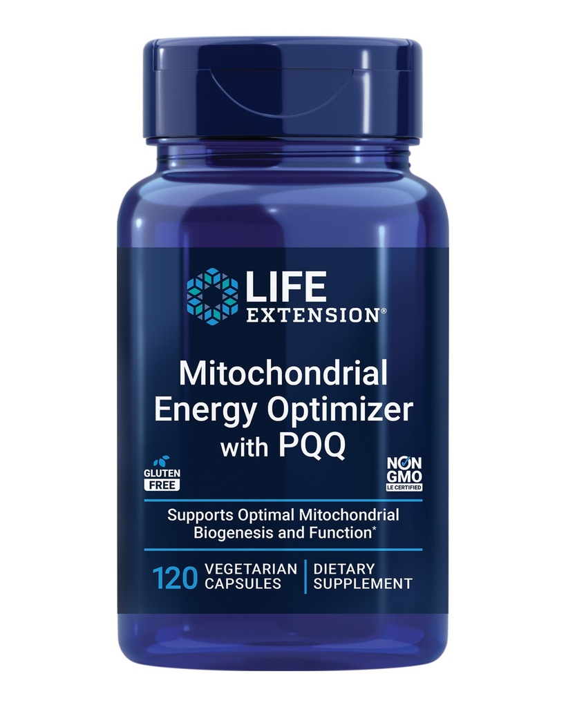 Life Extension Mitokondriel Energy Optimizer med PQQ - Energisupplement til sund Mitokondrie - Med Taurine, B-vitamin, Pyrroloquinoline Quinone - Glutenfri, ikke-GMO - 120 Vegetariske kapsler
