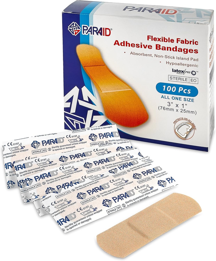 Fleksible stofbandager - Flex stofvedhæng Finger- Tip bandager knoer og tommelfinger bandager til Finger Care og til at beskytte sår mod infektion - (100 Count Box)