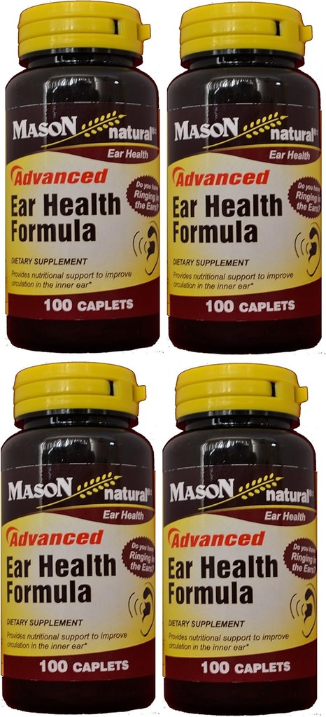 Mason Natural Advance Ear Health Formel Bioflavonoider Plus 100 kapsler per flaske pakke med 4 i alt 400 kapsler