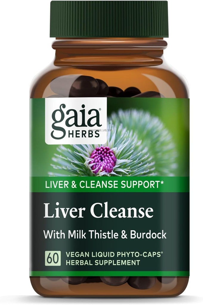 Gaia Herbs Liver Cleanse - Liver Health Support Herbal Supplement with Milk Thistle, Burdock, Turmeric, Dandelion & More* - 60 Vegan Liquid Phyto-Caps (30 Servings)*