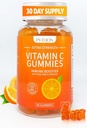 Python C-vitamin + Echinacea supplement til immunitet og lunge sundhed, understøtter Collagen produktion, hudhygiejne, immunitet og sundhed, 60 Vegansk Gummy tyggegummi til voksne & børn - 1 måned levering