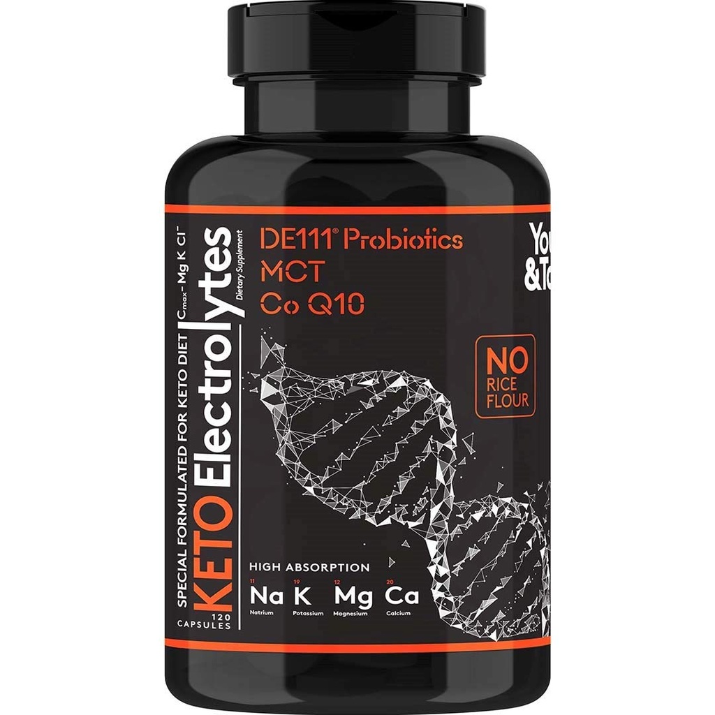 Keto Electrolyte Kapsler med MCT, Magnesium, Kalium & Zink - Probiotika, CoQ10 & Vitamin D3 til Hydrering, Energi, Fasting Support, Lave Carb & Carnivore Diets - 120 Uden smag piller