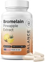 Balancebreens Bromelain 500mg kapsler - 2400 GDU Ananas ekstrakt supplement til fælles støtte, Natural Hævelse Support, og sund fordøjelse - 180 kapsler Made in USA