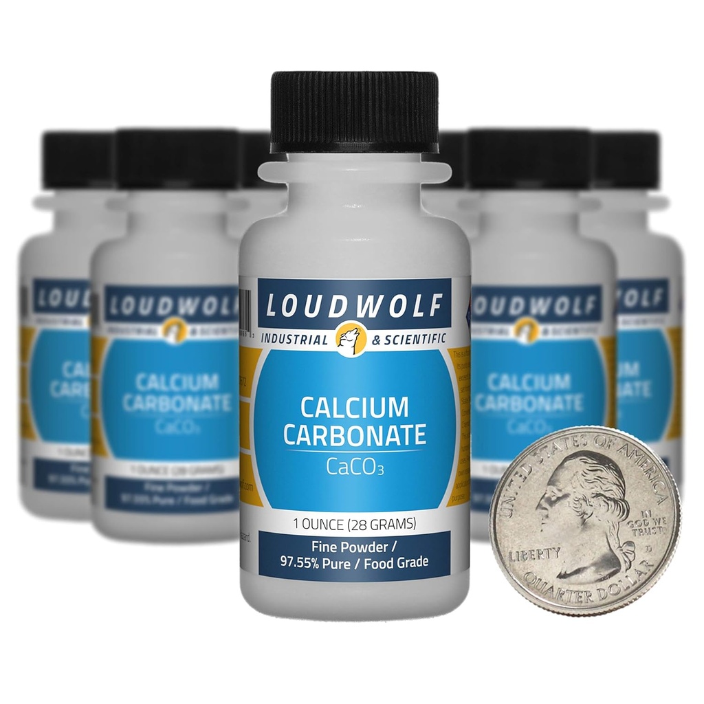 Calciumcarbonat / 10 Ounces / 10 Flasker / 97, 55% Pure Food Grade / Fine Powder