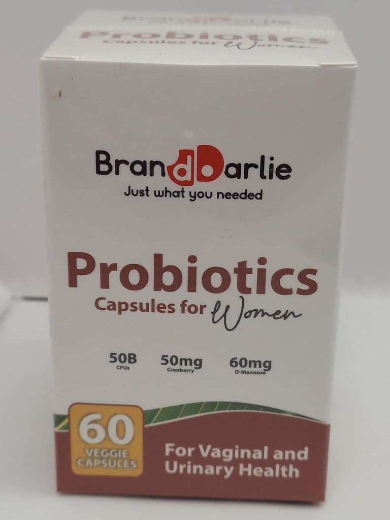 Probiotika kapsler til kvinder - 50 Millioner CFU 'er med Cranberry & D- Mannose til vaginal og urinveje - 60 Veggie kapsler