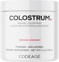 Kodeage Bovine Colostrum Powder Supplement 4-Måned Supply, 1000mg per servering, Grass- Fed Ethically Sourced, Immunoglobulin- Rich Prized First Milk, Cold- Chain Pasteurized, Agglomereret, Non-GMO, 4.3 OZ