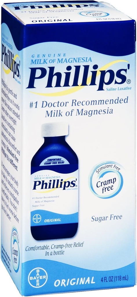 Philips 'mælk af Magnesia Saline Laxative Original Sugar Free, 4 oz