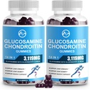 M inch Glucosamin Chondroitin Gummies, 1500mg Glucosamin & 1000mg MSM per servering, Fælles supporttillæg for voksne, Elderberry Flavor, 45 Servere (pakke med 2)