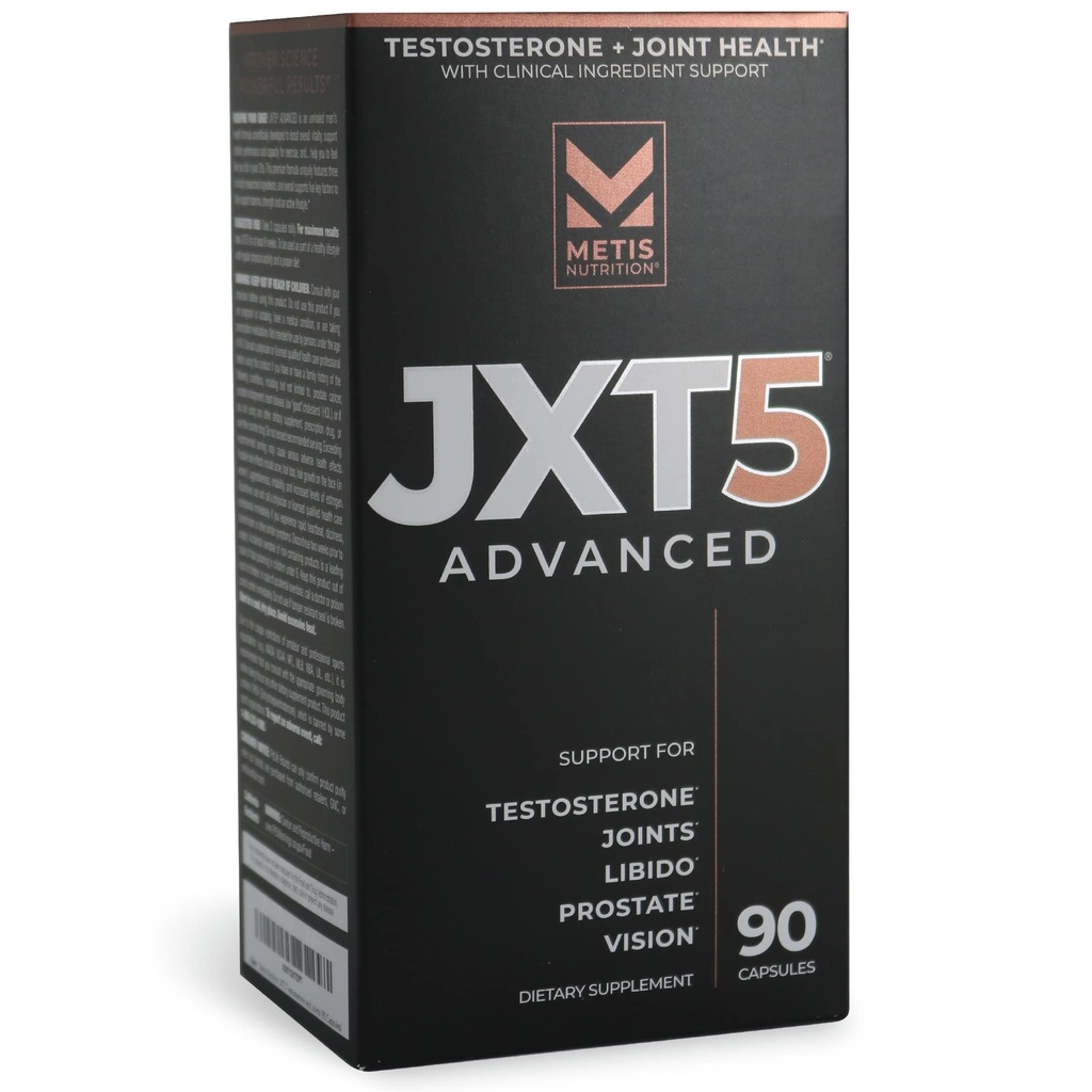 JXT5 Fælles Sundhed - 5-in-1 Mænd sundhed supplement til Libido, Prostata, og Vision - Test Boost, fælles støtte, og forbedre energi (90 kapsler)