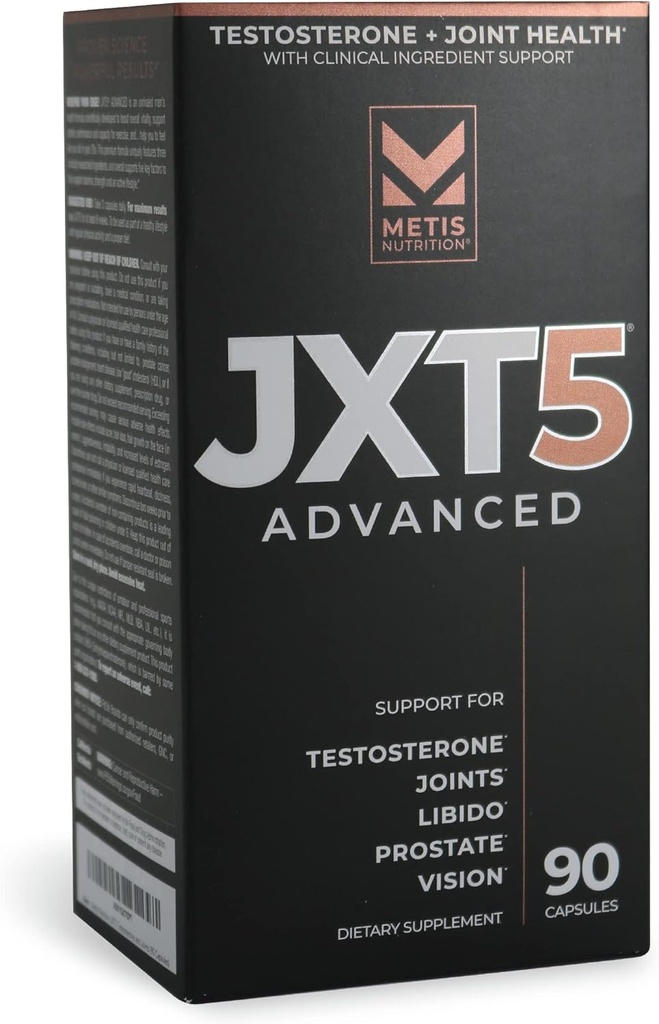 JXT5 Fælles Sundhed - 5-in-1 Mænd sundhed supplement til Libido, Prostata, og Vision - Test Boost, fælles støtte, og forbedre energi (90 kapsler)