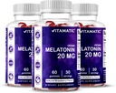 Vitamatisk melatonin 20 mg gummies for voksne, 30 Servering - 60 vegetariske gummies - non-bibit forming supplement