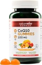 NatureWise CoQ10 Gummies 100mg - Peach Mango Flavor - Supplement for Heart Health & Antioxidant Activity - Pectin- based, Vegan, Soy and Gluten Free, Non- GMO - 90 Greve [45- Day Supply]