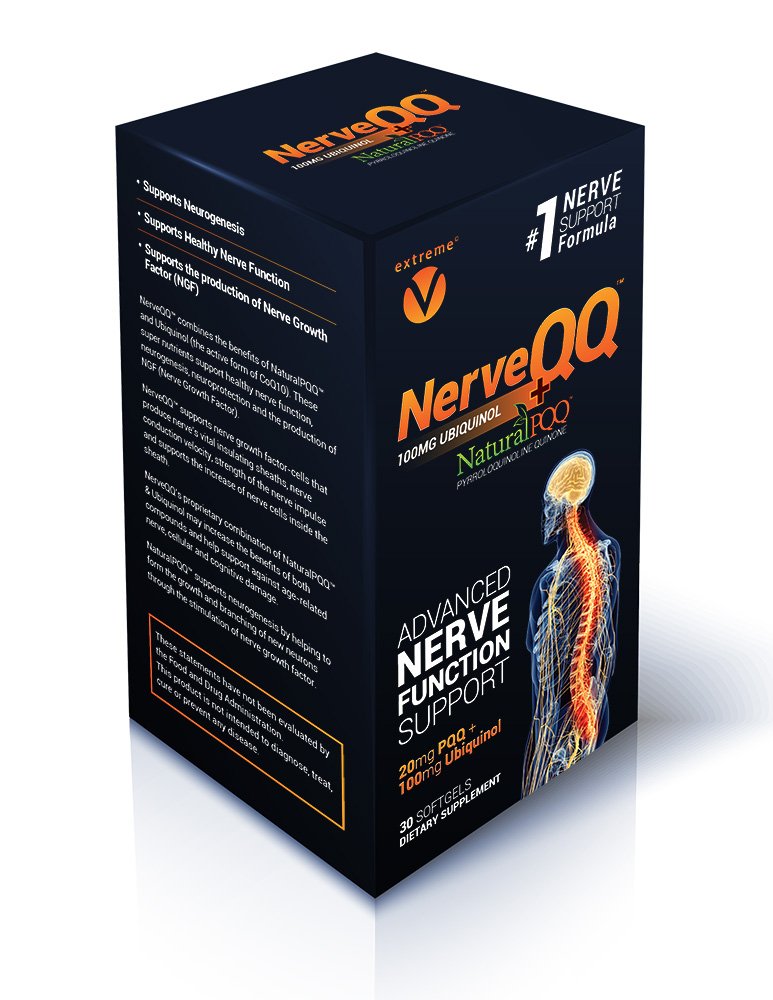 NerveQQ Ultra Advanced Formel neuropati support - # 1 Anbefalet nervevækstfaktor (NGF) Sundhed og funktion. 100mg Ubiquinol (QH) Plus Natural PQQ 20mg (Vegetarisk Softgel)