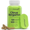 LongLifeNutri Citrus Bergamot Extract 500mg - 120 Vegetariske Kapsler, 40% Polyphenolske Flavanoner, 4-måned Supply, Plant- baserede Antioxidant, Testet, Made in USA