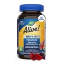Naturen er i live! Mænds 50 + Premium Gummy Multivitamin, understøtter sundt hjerte, hjerne og muskelfunktion *, B- Vitamin, Vegetar, Grape, Orange og Cherry Flavored, 75 Gummies