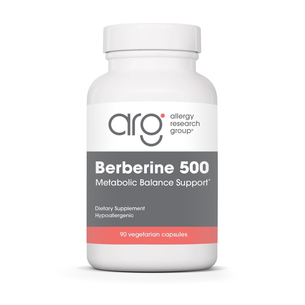 Allergy Research Group Berberine 500mg Supplement - Multi- facetslebet metabolisk støtte, understøtter sund Cholesterol, Indisk Barberry Root, Hypoallergen, Vegetariske Kapsler - 90 Greve