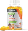Viteey Kids Vitamin C Gummies 75mg, with Echinacea - Sugar Free - Immunitet Support for Toddlers, & Teens - Vegan, Gelatine Free, Gluten Free, GMO Free - Tasty Orange Flavored Kids Immunity Gummy