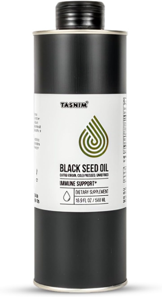 100% etiopisk BlackSeed Oil 16.9 Fl Oz - Cold Pressed Black Seed Oil for immunforsvar, High Potency 5,7% - 21% Thymoquinone Skin, Hår & Overll Health - Uraffineret Black Cumin Seed Oil - Gluten Free