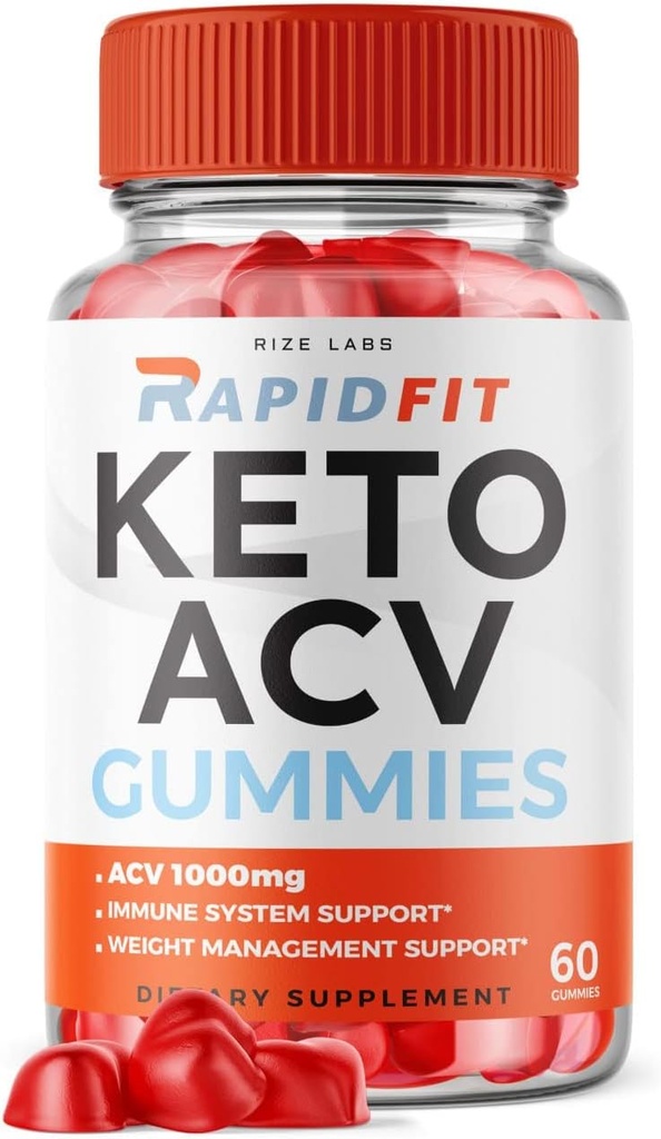 rize laboratorier Rapid Fit Keto ACV Gummies for avanceret vægttab med Apple Cider Vincire Supplement Belly Fat Extra Strength Gomitas (60 Gummies)
