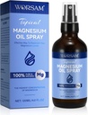 Pure Magnesium Oil Spray, 100% Natural Organic Magnesium Oil, Magnesium Spray til Feet, Let at bruge og Absorption, 4.0 fl oz