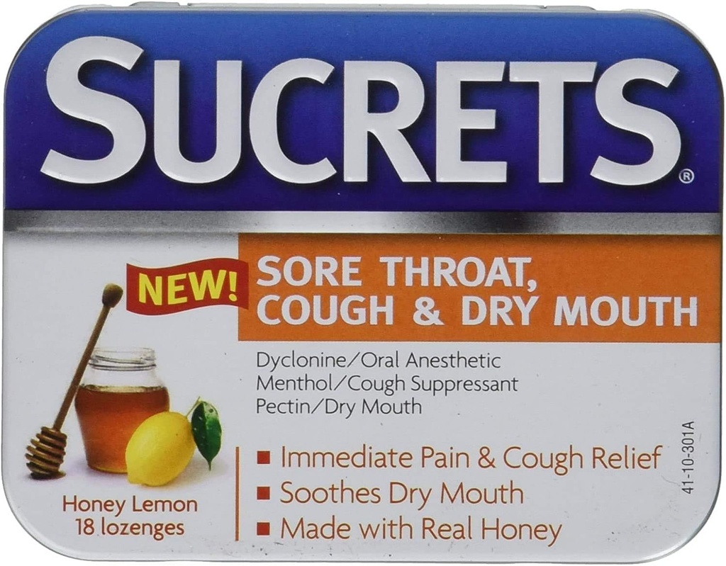 Sugerets Sore Throat & Hough Lozenges against 124; Honey Lemon against 124; 18 greve hver Share124; pakke med 2