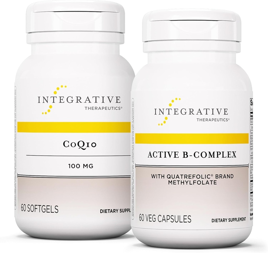 Integrativ terapi Bundle med aktiv B- Complex, 60 kapsler & CoQ10 (100 mg), 60 Softgel - Active B- Complex til at understøtte energi Metabolisme * - CoQ10 til at støtte hjerte & hjerne sundhed *