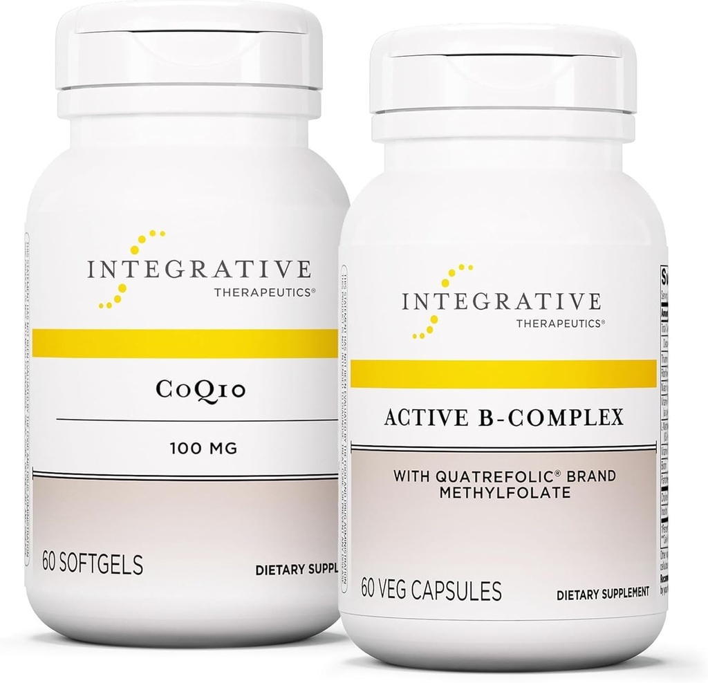 Integrativ terapi Bundle med aktiv B- Complex, 60 kapsler & CoQ10 (100 mg), 60 Softgel - Active B- Complex til at understøtte energi Metabolisme * - CoQ10 til at støtte hjerte & hjerne sundhed *