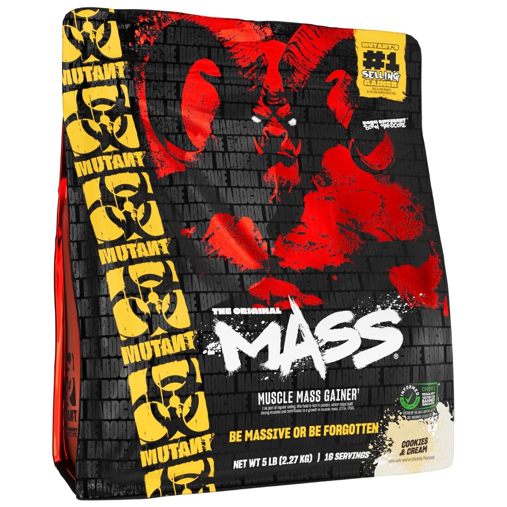Mutant Mass Note 124; Vægt Mass Gainer Protein Powder - høj kalorie Protein Powder for Mass gain - Cookies og Cream - 5 Pund