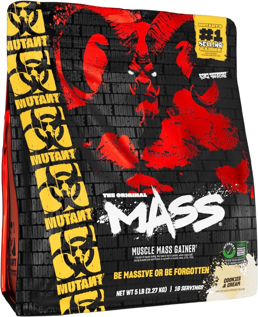 Mutant Mass Note 124; Vægt Mass Gainer Protein Powder - høj kalorie Protein Powder for Mass gain - Cookies og Cream - 5 Pund