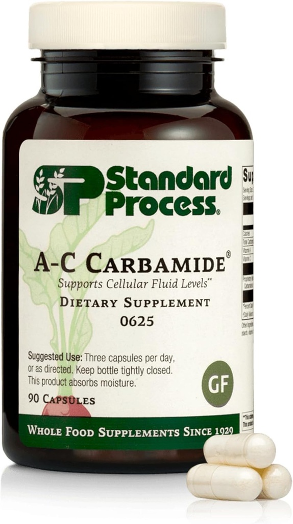 Standard Process Inc. A- C Carbamid - Gluten- Free Nyre Support Supplement med vitamin A, C-vitamin og Arrowroot Mel - 90 kapsler