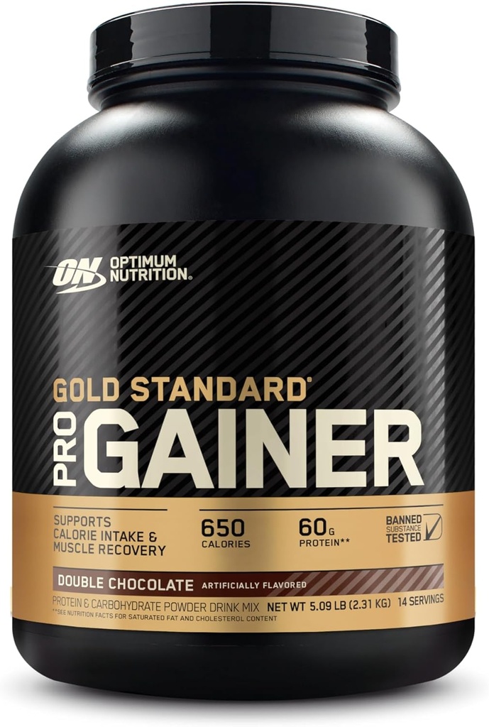 Optimum Nutrition GS Pro Gainer Vægt Gainer Proteinpulver, Dobbelt chokolade, 5.09 Pounds (Packaging May Vary)