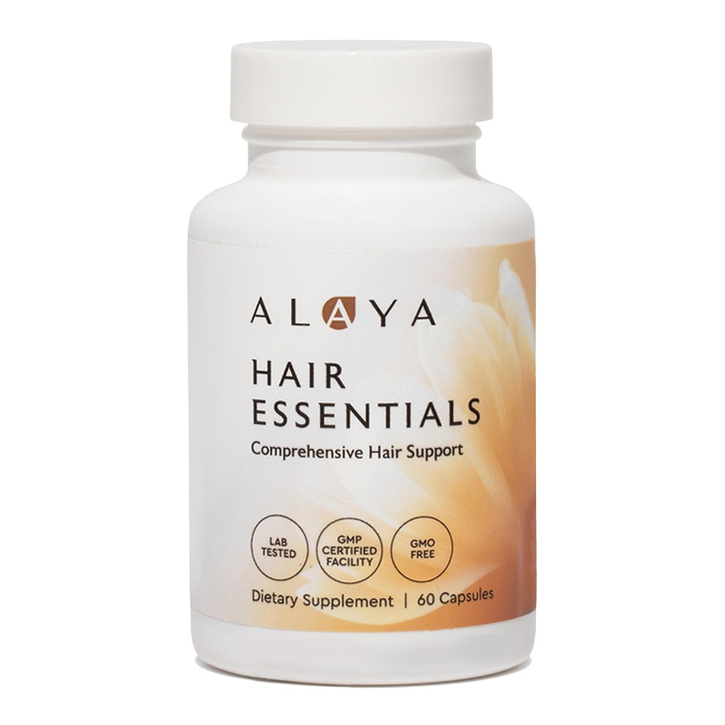 Alaya Hår Essentials - Hår supplement med biotin, Keratin, Folinsyre, Vitamin B12, B6 - Lab testet - Gluten Free - 30 dages forsyning