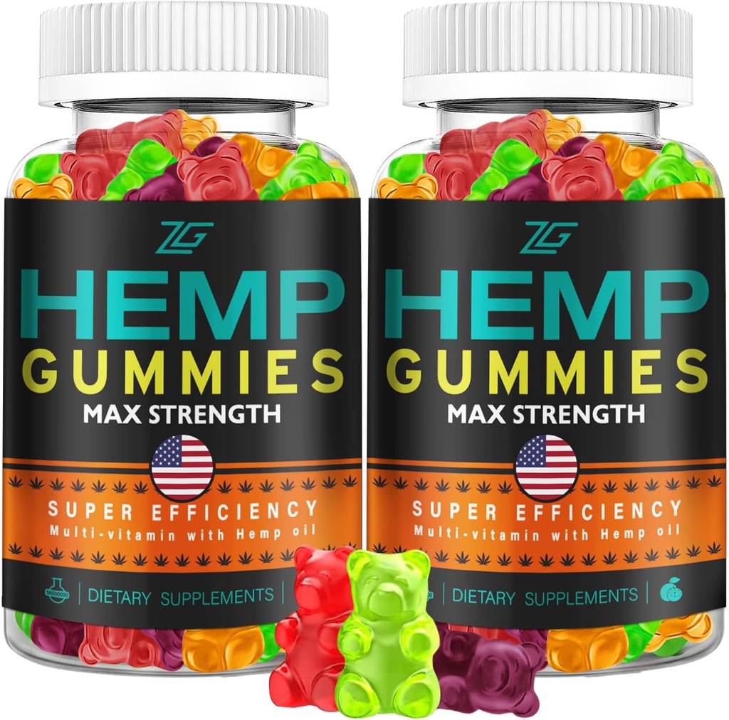 Hamp Gummies Advanced Extra Strength for Rеstful Nap - (2 Pack) Pure High Potency Organic Hamp Oil Infured Big Bear Gummies - 100% Natural Hamp Gummy for voksne Apple