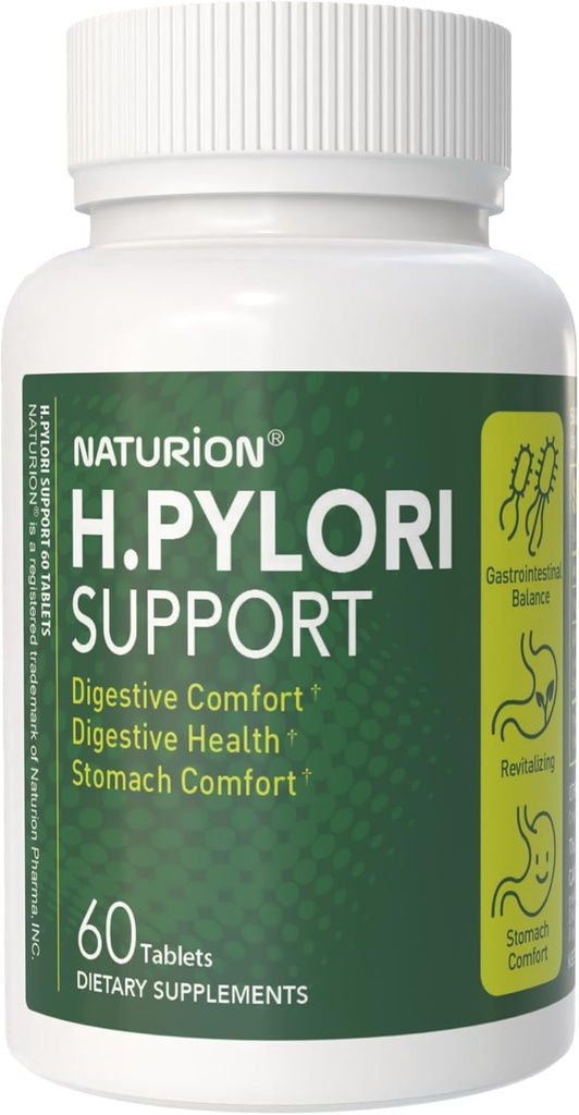 H. Pylori Support - G- FOS Blend, Whey Protein, Lakrids, Mastisk Gum, Vitamin U, og vitamin B2 - Mave Comfort & Gut Balance - 60 tabletter, 30 dages forsyning